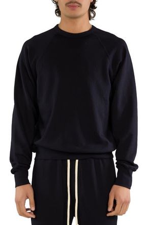 Les Tien French Terry Binded Neck Raglan in Navy at Nordstrom, Size Xx-Large