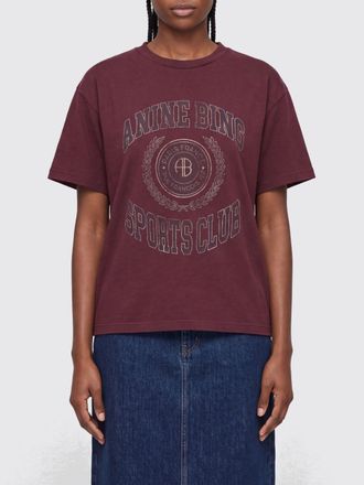 Anine Bing T-shirt oversize in cotone con logo a contrasto e spalle scese