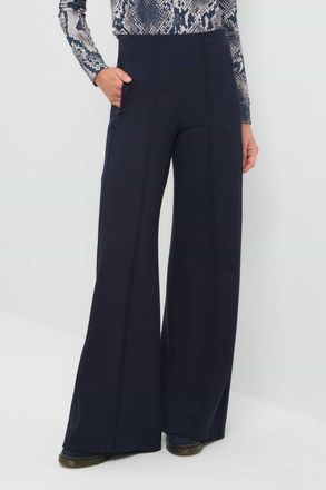 Anatomie Meadow Wide Leg Ponte Pants In Navy