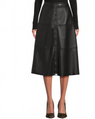 Elliott Lauren Zippered Vegan Leather Skirt In Black