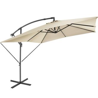 TecTake Parasol con manivela 2,5 x 2,5 m, beige
