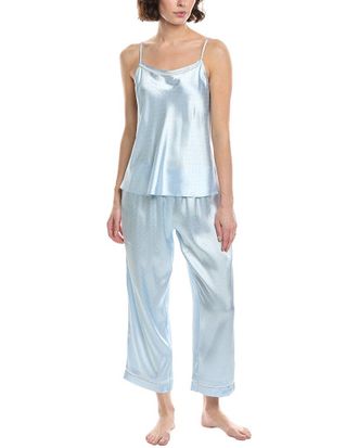 Flora Nikrooz 2Pc Solid Dot Jacquard Cami & Capri Set