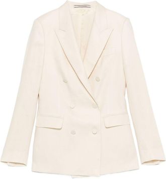 Tagliatore Womens Linen Double-Breasted Suit