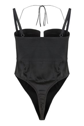 ANNA OCTOBER Womens Satin Body With Adjustable Straps Black Polyester Tops Top