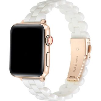 Posh Tech Elle Resin Link Band for Apple Watch in White at Nordstrom