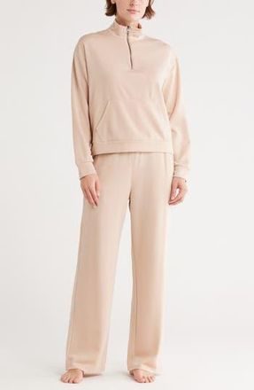 Tart Paxe Scuba Knit Half Zip Pullover & Pants Lounge Set in Warm Taupe at Nordstrom Rack, Size X-Large