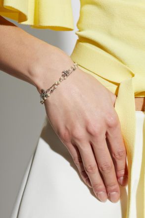 Tory Burch Bracelet With Glass Pearls, Womens, Silver