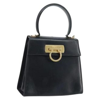 Ferragamo Pre-owned Handbags, female, Black, Size: ONE SIZE Pre-owned Leather Handbag