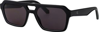 Calvin Klein Jeans Stijlvolle zonnebril Ckj 25603S - Heren - Zonnebrillen - Zwart - 56 MM - Accessoires