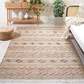 Safavieh Natural Fiber Hand Made Area rug, Natural / Rust Transitional Style Non-Shedding