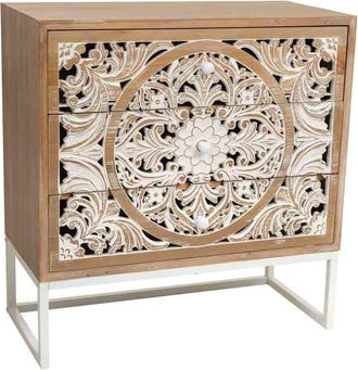 Wanderlust Deco Comoda de madera blanca 75x35x75