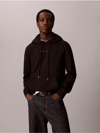 Calvin Klein Mens CK Logo Hoodie - Black - 2XL