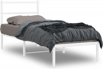 vidaXL Vidaxl - Metal Bed Frame without Mattress with Headboard White 80x200cm