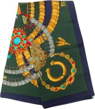 Herm&egrave;s Pre-owned Kosmima Sjaal - Dames - Vintage Accessoires - Groen - ONE Size - Vintage