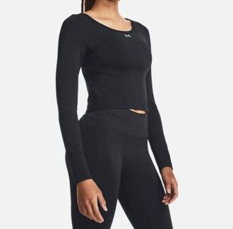 Under Armour WomenS Train Seamless Long Sleeve Top In Black/white