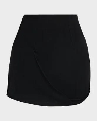 Zankov Draped Wool Jersey Mini Skirt