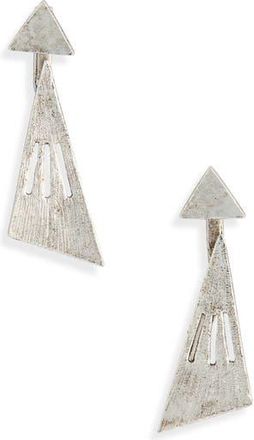 Karine Sultan Brushed Front/Back Drop Earrings in Silver at Nordstrom Rack