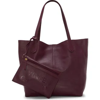 Vince Camuto Jenna Pebble Leather Tote in Dark Pink at Nordstrom