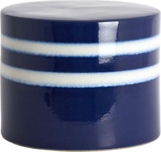 Light & Living Light&living - Mesa Auxiliar Mooca Cer&aacute;mica Azul Oscuro-blanco