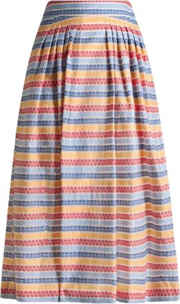 Etro Gonna midi plissettata jacquard - Rosso