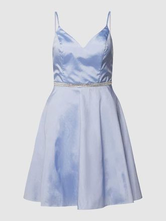 Luxuar Luxuar Cocktailkleid mit Strasssteinbesatz in Hellblau, Gr&ouml;&szlig;e 32
