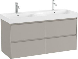 Roca Roca - Pack Unik Mueble De 4 Cajones + Lavabo Doble Ona Color: Gris Arenado