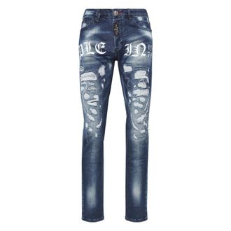 Philipp Plein Heren, Jeans, Blauw, Maat: W30 Denim
