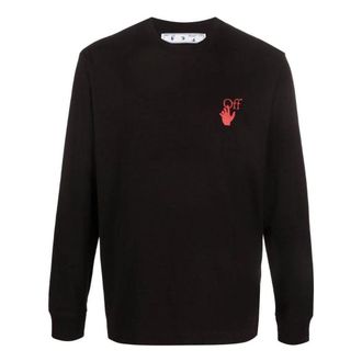 Off-white Mens Off-White SS22 Logo Arrow Printing Round Neck Pullover Long Sleeves Version Black OMAB064F21JER0121025