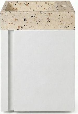 Saniclass Chaci Toiletmeubelset - 40x65cm - 1 deur - 1 kraangat - rechts - fontein terrazzo - mat wit