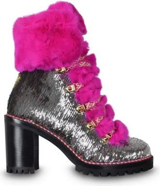 Christian Louboutin Fanny 70 - Dames - Laarzen met Hak - Veelkleurig - 36 EU - Pailletten - Schoenen