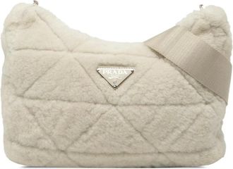 Prada Pre-owned Cross Body Bags, female, White, Size: ONE SIZE Pre-owned Quilted Shoulder Bag