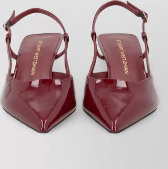 Stuart Weitzman pointed toe slingback kitten heel pumps