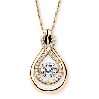 Palm Beach Jewelry 1.25 TCW CZ in Motion Drop Necklace 14k Gold-plated Sterling Silver