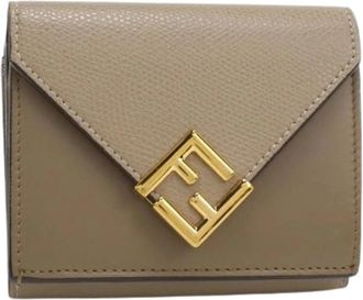 Fendi Pre-owned Tri-fold Portemonnee - Dames - Vintage Accessoires - Beige - ONE Size - Leer - Vintage