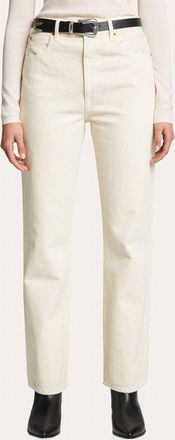 Slvrlake Denim London Straight High Rise Jeans In Ecru