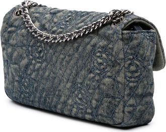 Chanel Hobo Bags - 2012 Medium Embroidered Denim Camellia Flap - Gr. unisize - in Blau - für Damen