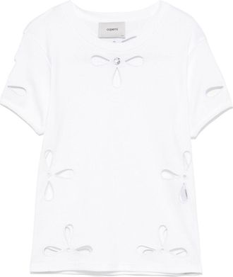 Coperni petal-embroidered T-shirt - White