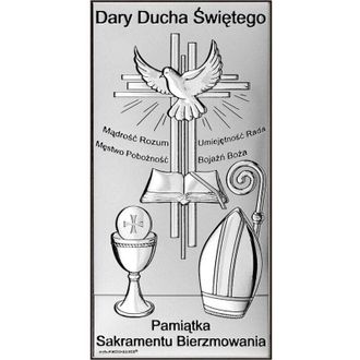 OEM Cuadro De Recuerdo De Confirmaci&oacute;n En Plata Con Grabado 6719 7 X 14 Cm