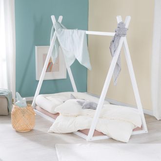 Roba Roba Lettino Montessori A Forma Di Tenda 70 X 140 Cm - Certificato Fsc - Ecosostenibile - Robusto E Resistente - Da 0 A 7 Anni - Legno Di Bamb&ugrave; - Colo