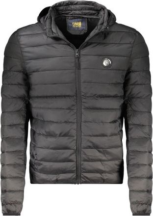 Cavalli Black Polyester Jackets & Mens Coat