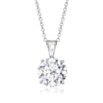 Ross-Simons Lab-Grown Diamond Solitaire Necklace in 14kt White Gold