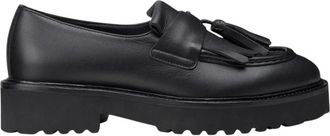 Doucal's Leren Penny Loafers - Dames - Loafers - Zwart - 39 EU - Leer - Schoenen