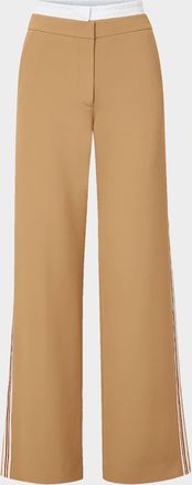 Veronica Beard Eugene Side-Stripe Wide-Leg Trousers
