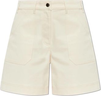 Moncler Shorts met Zakken - Dames - Bermuda - Beige - M - Katoen - Korte Broeken