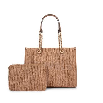 Carvela Womens Sorrento Midi Raffia Bag - Tan Fabric - One Size