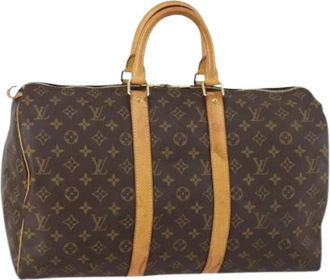 Louis Vuitton Pre-owned Weekend Bags, female, Brown, Size: ONE SIZE Pre-owned Canvas Weekend Bag