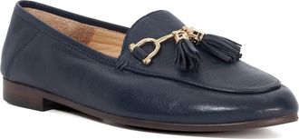 Dune London Womens Ladies Greysons - Metal Trim Snaffle Loafers - Navy Leather - Size UK 8