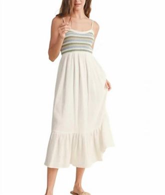 Wishlist Striped Crochet Midi Dress In Ivory