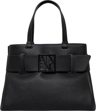 A|X Armani Exchange Shopper Tote - Dames - Shoppers - Zwart - ONE Size - Leer - Tassen