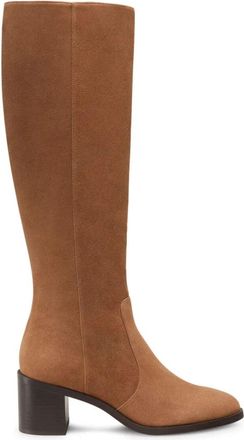 Stuart Weitzman Esme Zip Boot - Dames - Laarzen met Hak - Bruin - 38 1/2 EU - Leer - Schoenen